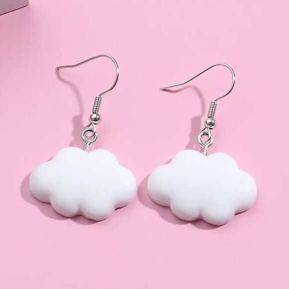 🆕White Cloud Charm Dangle Earrings - Picture 2 of 5